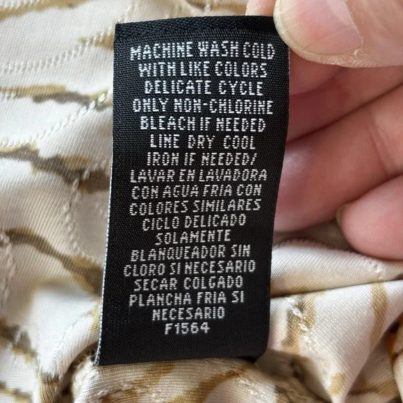 Rafaella Womens Textured Beige Top Size X-Large Cowl Neck Sleeveless Stretch - Picture 8 of 10